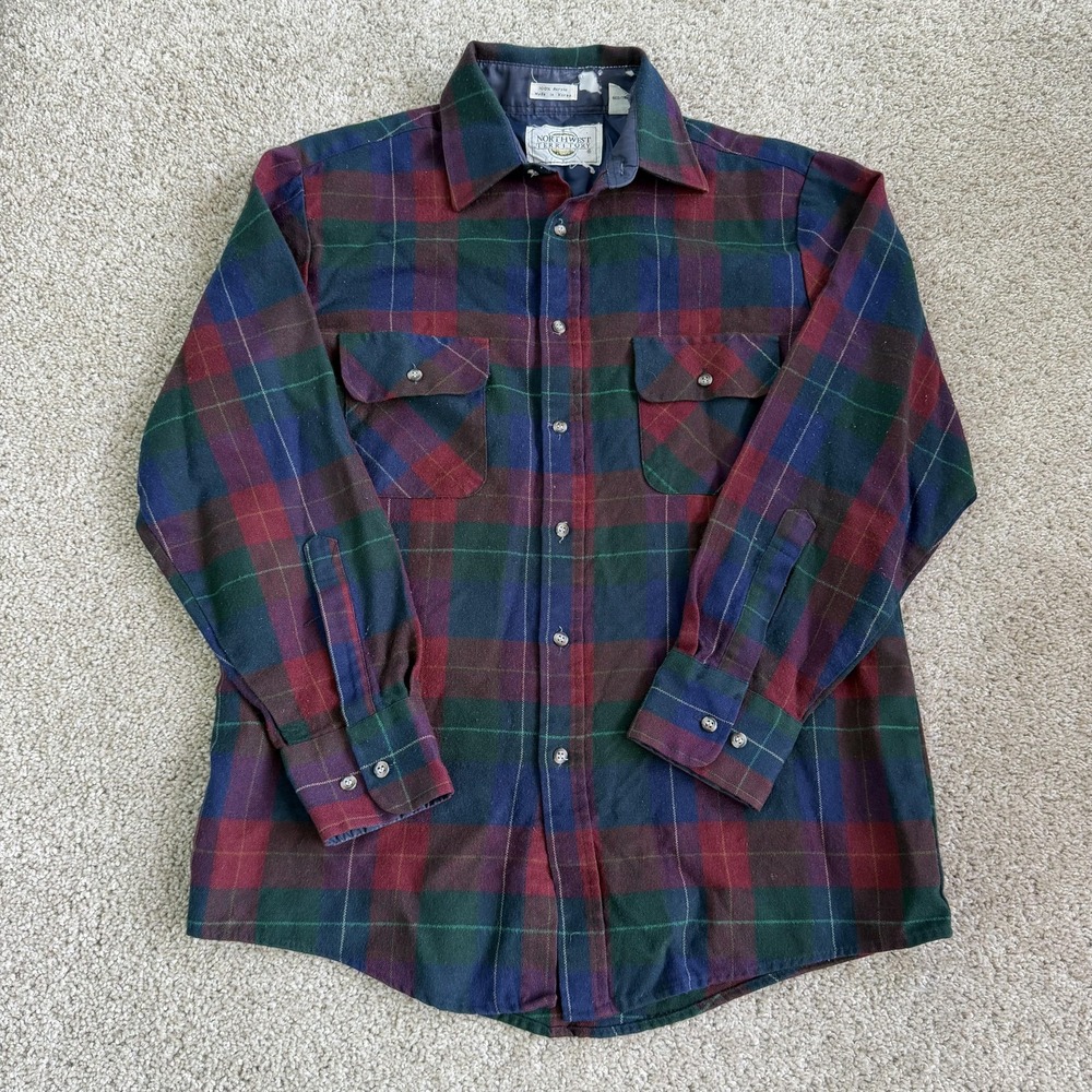 Vintage Northwest Territory Shirt Mens Medium Multicolor Flannel Long Sleeve